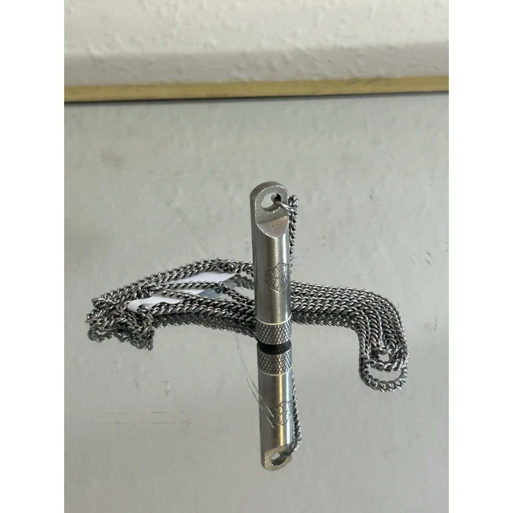 Vintage Stainless Steel Nitroglycerine Pill Holder Water Proof Pendant Keyring‎